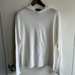 Ralph Lauren Purple Label Waffle Cream Hoodie
